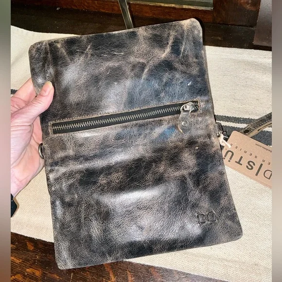 NWT Bed Stu Leather Cadence Wallet Wristlet Crossbody Bag Black Lux MSRP $175 - Picture 10 of 14